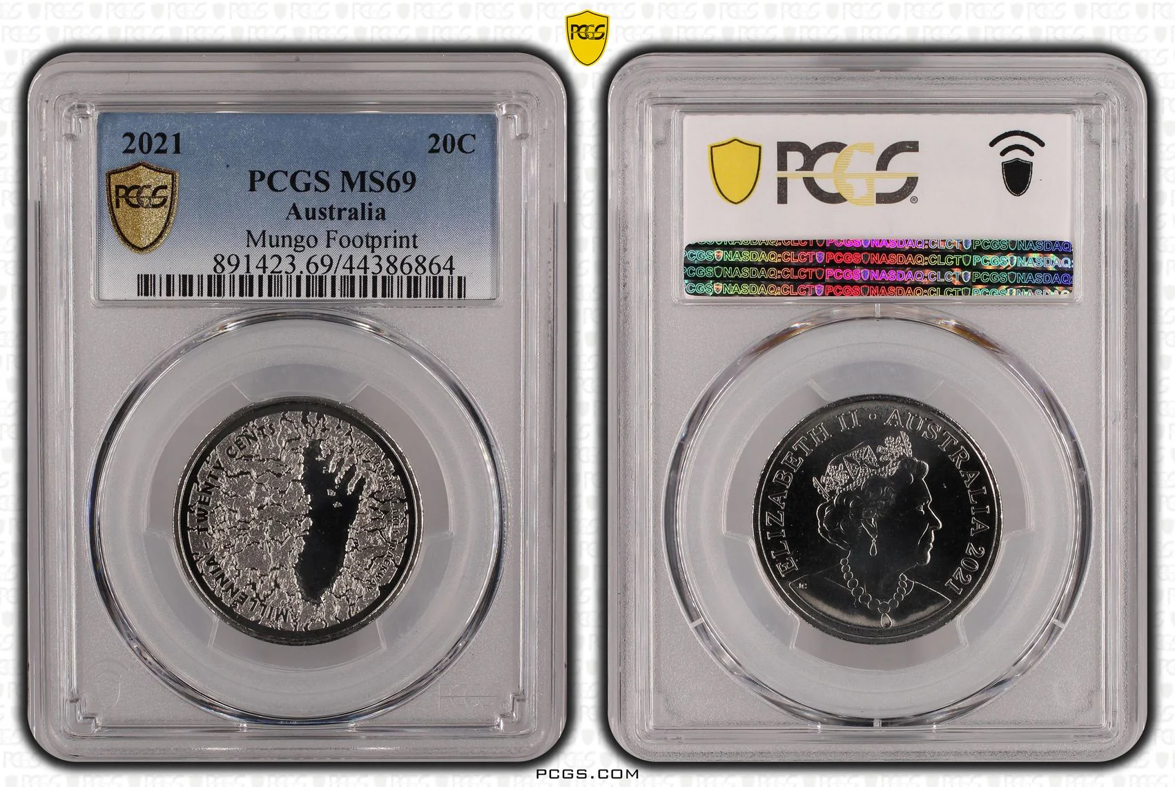 2021 Mungo Footprint 20c Coin MS69 - Image 2