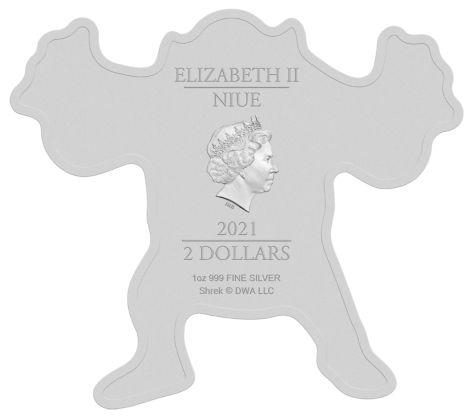2021 Shrek 1oz Silver Shaped Coin - Image 3
