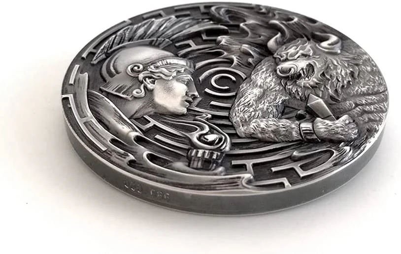 2021 Theseus and the Minotaur Antiqued 3oz Silver Coin - Image 3