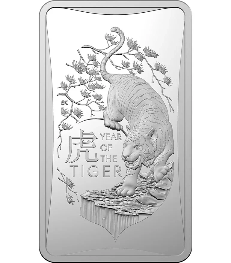 2022 $1 Year of The Tiger 1/2oz Silver Uncirculated Ingot