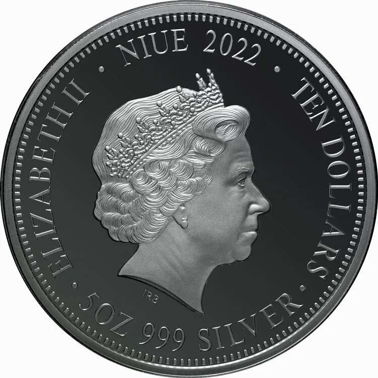 2022 5 oz Silver Coin Lunar Series - Year of the Tiger Black Proof (Coin in Capsule) - Image 2