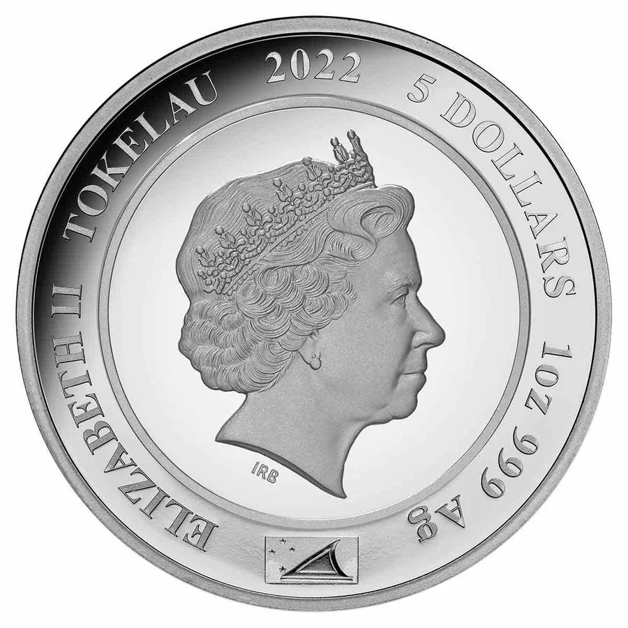 2022 $5 Queen Elizabeth II Accession 1oz Silver Proof Coin - Image 2