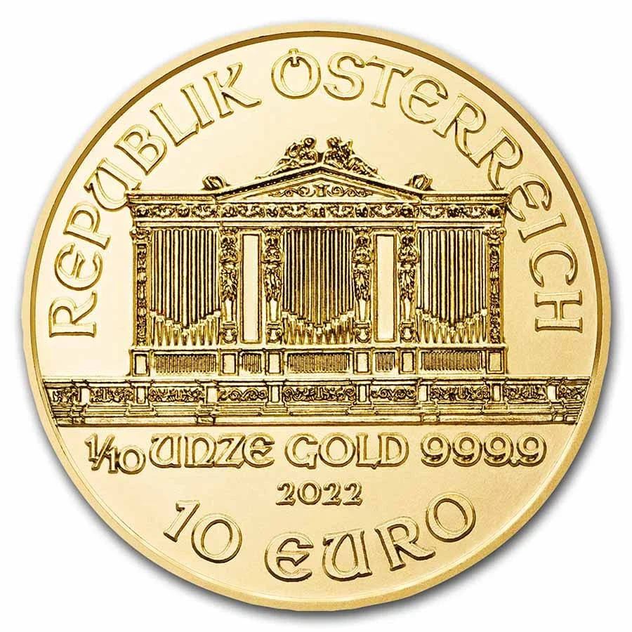 2022 Austria Philharmonic 1/10oz Gold Bullion Coin - Image 2