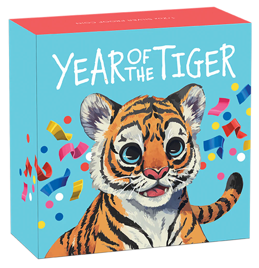 2022 Baby Tiger 1/2oz Silver Proof Coloured Coin - Image 3