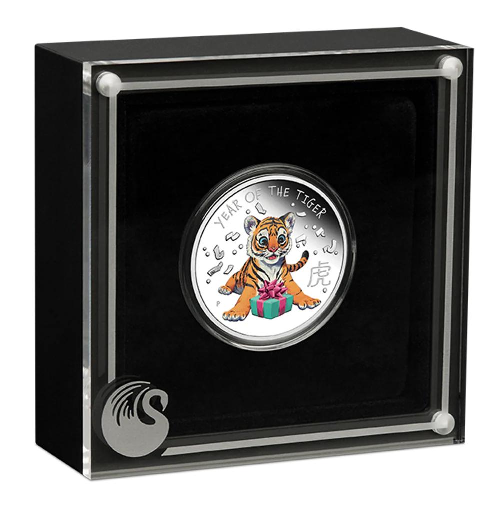 2022 Baby Tiger 1/2oz Silver Proof Coloured Coin - Image 4