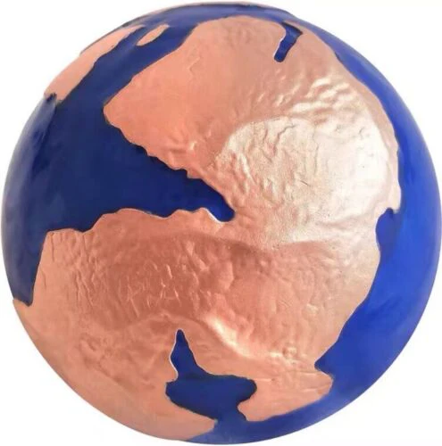 2022 Blue Earth Sphere Marble Barbados Pangea Rose Gold Plated 3oz Silver Coin - Image 4