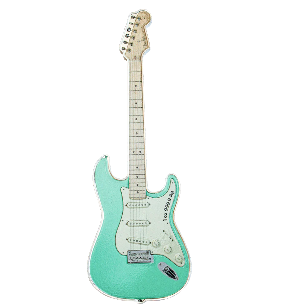 2022 Fender 1oz Silver Coin - Stratocaster in Surf Green - Image 2