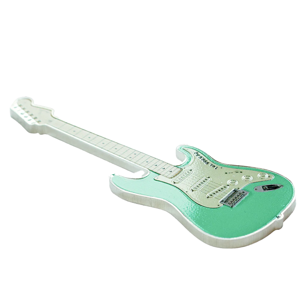 2022 Fender 1oz Silver Coin - Stratocaster in Surf Green - Image 3