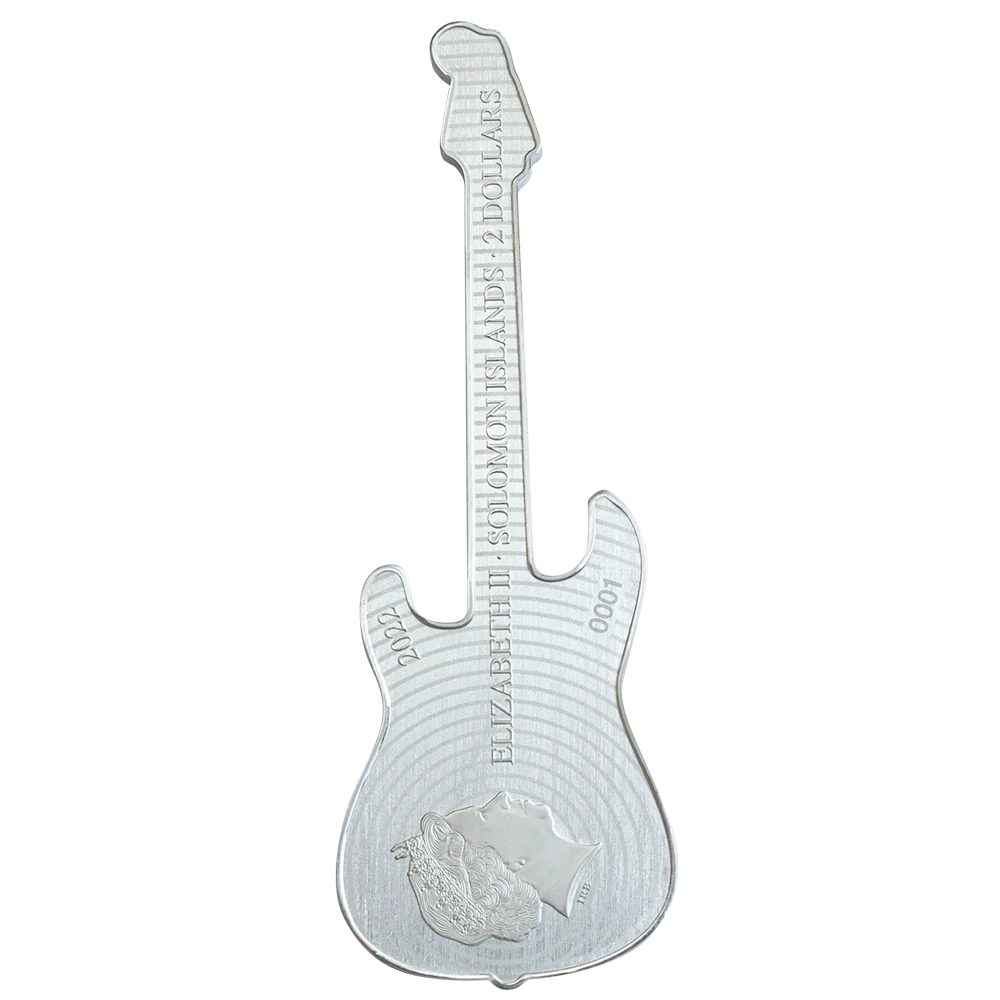 2022 Fender 1oz Silver Coin - Stratocaster in Surf Green - Image 4