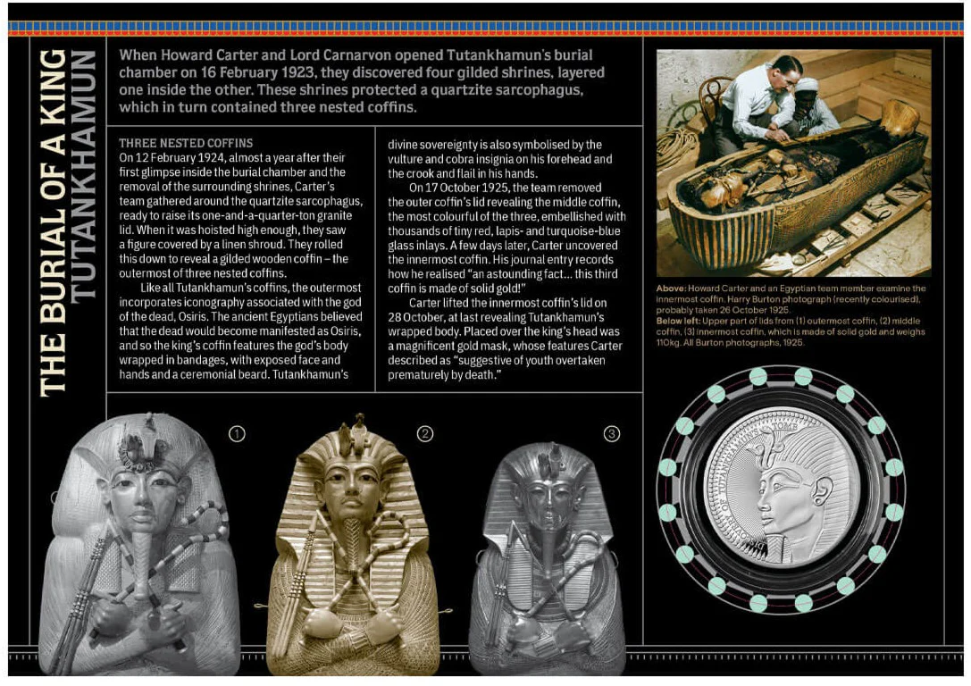 2022 GB 100th Anniversary of the Discovery of Tutankhamun's Tomb £5 Silver Proof Coin Cover - Image 2