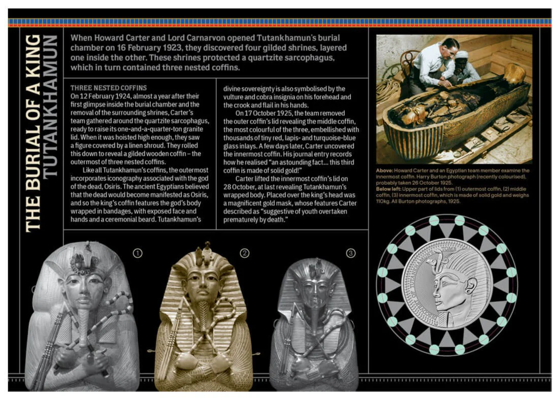 2022 GB 100th Anniversary of the Discovery of Tutankhamun's Tomb £5 Brilliant Uncirculated Coin Cover - Image 2