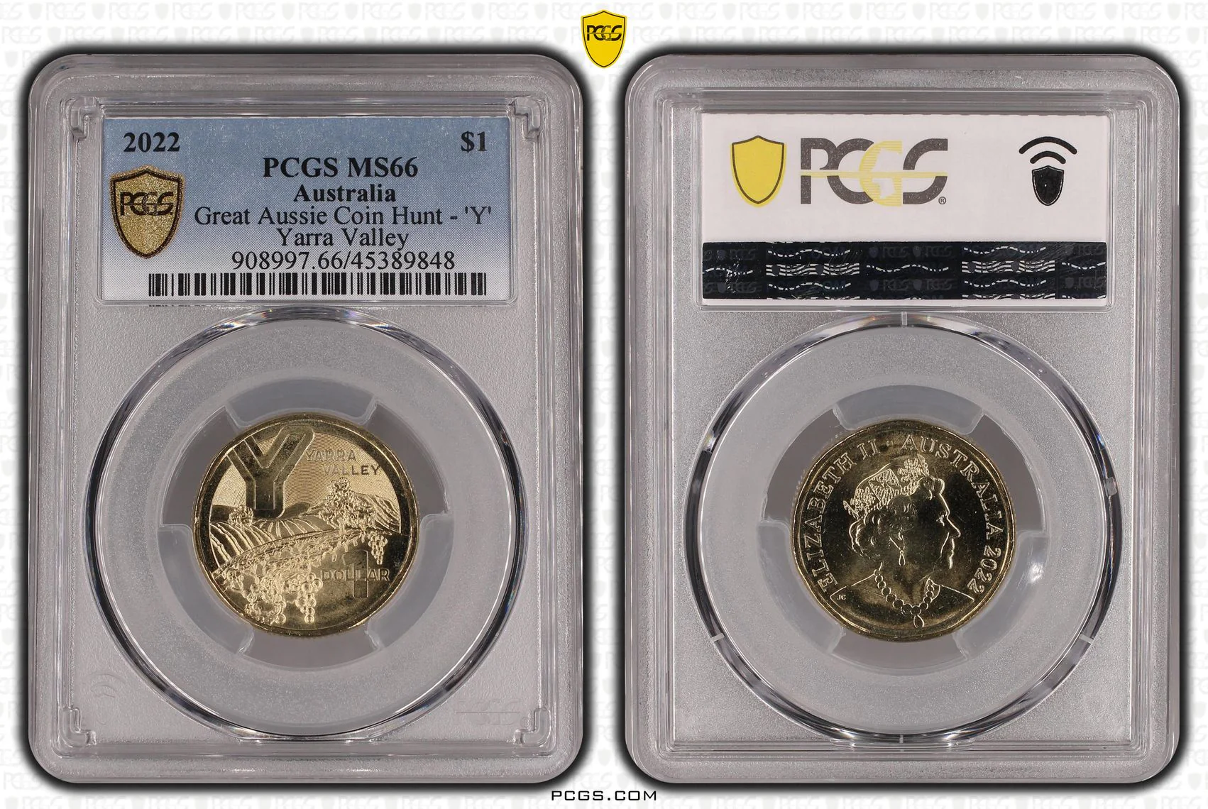 2022 Great Aussie Coin Hunt 'Y' Yarra Valley $1 Coin MS66 - Image 2