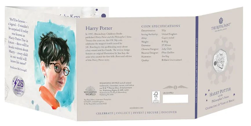 2022 Harry Potter 50p Brilliant Uncirculated Coin - Image 3