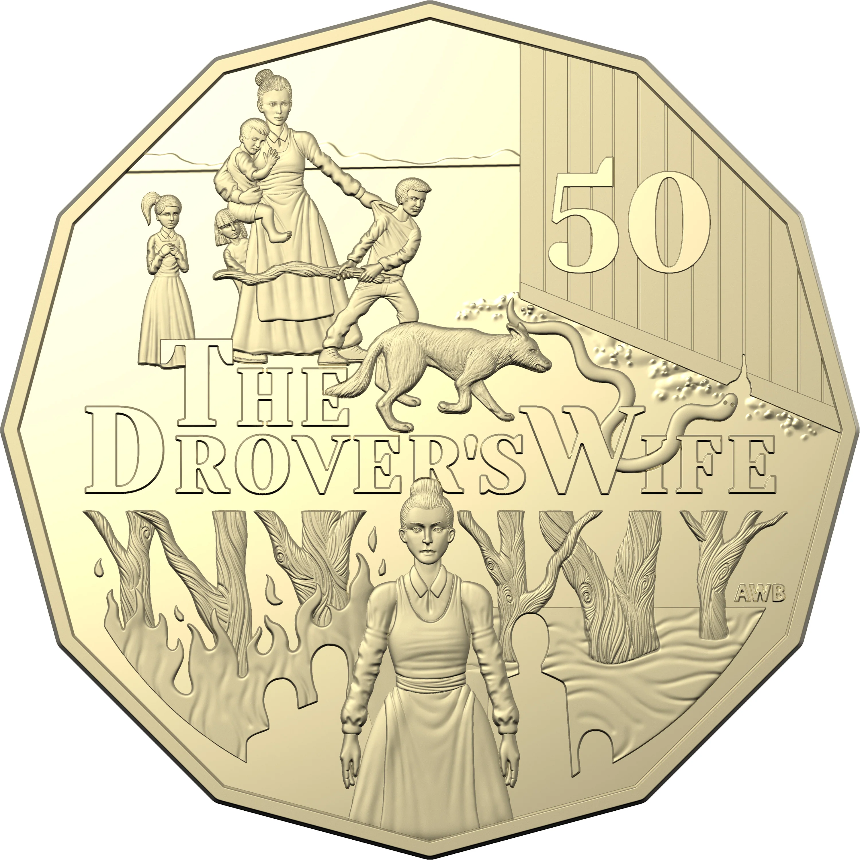 2022 Henry Lawson Gold Plated 50c Trio in Box - Image 7
