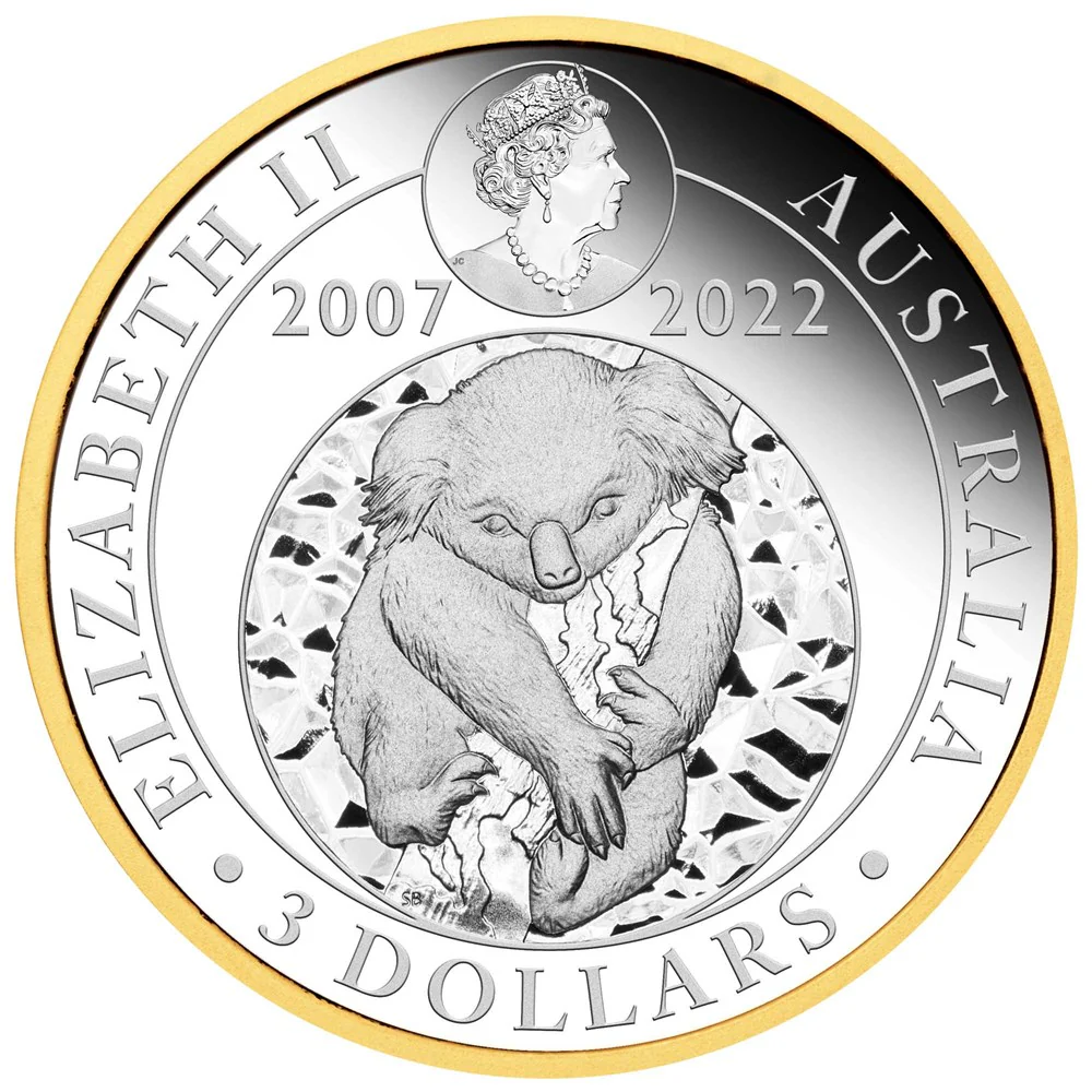 2022 Koala 15th Anniversary 3oz Gilded Silver Proof Coin - Image 3