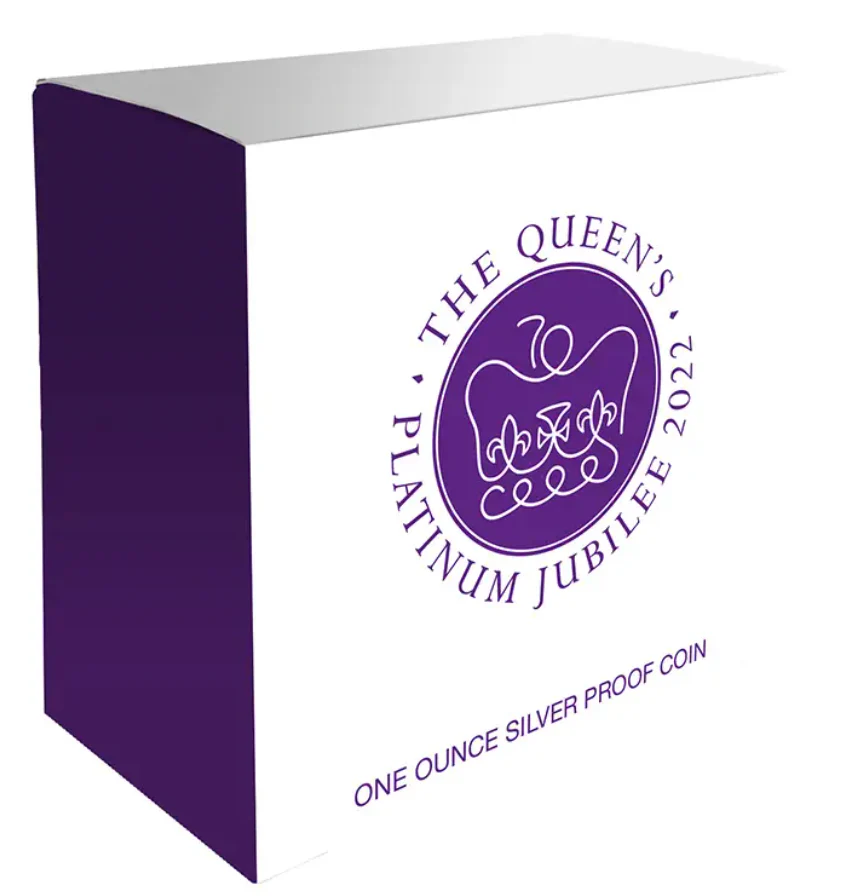 2022 Queen Elizabeth II Platinum Jubilee $5 1oz Silver Proof Coin - Image 3