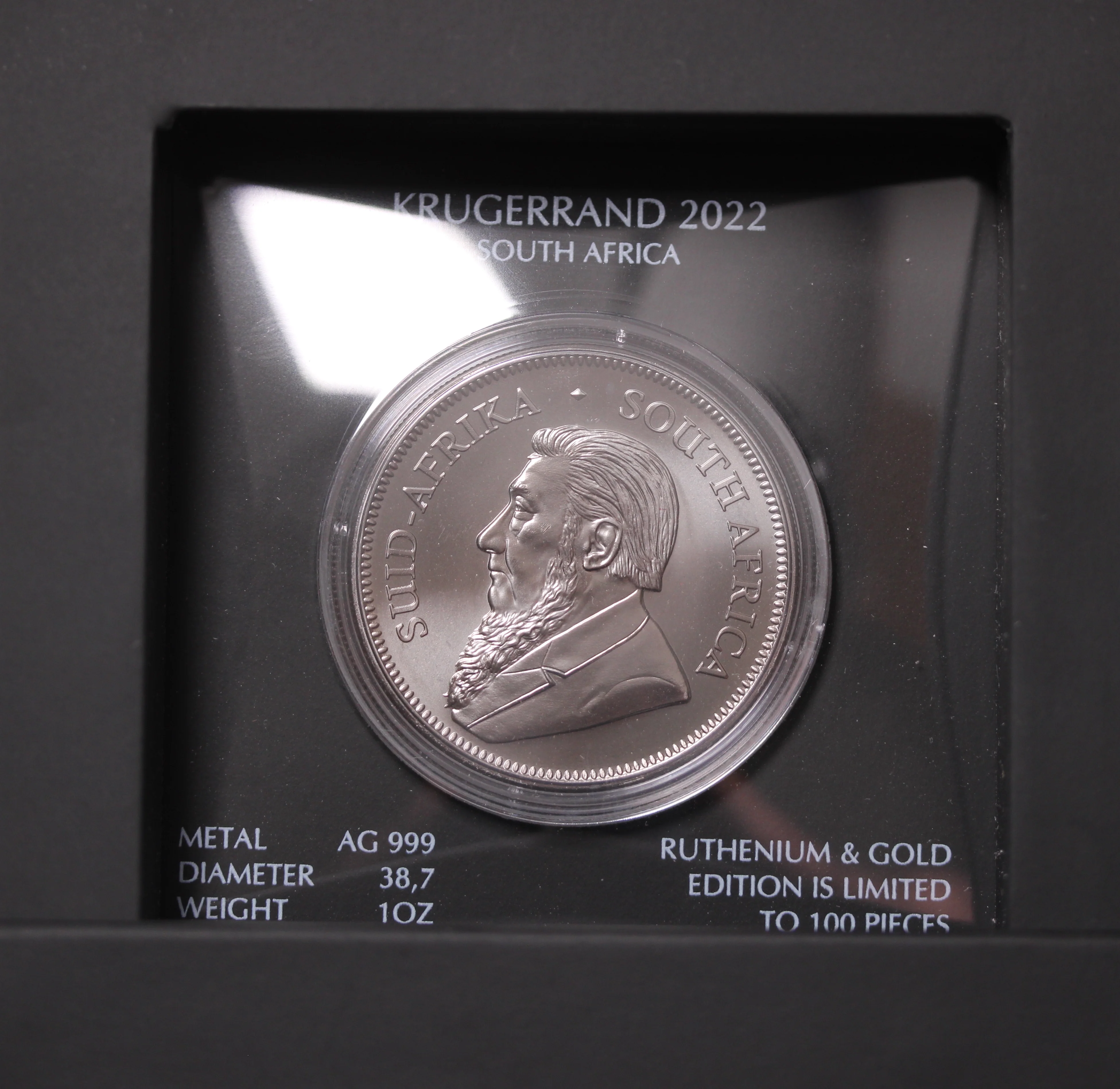 2022 Ruthenium and Gold Krugerrand Silver 1oz Coin - Image 4
