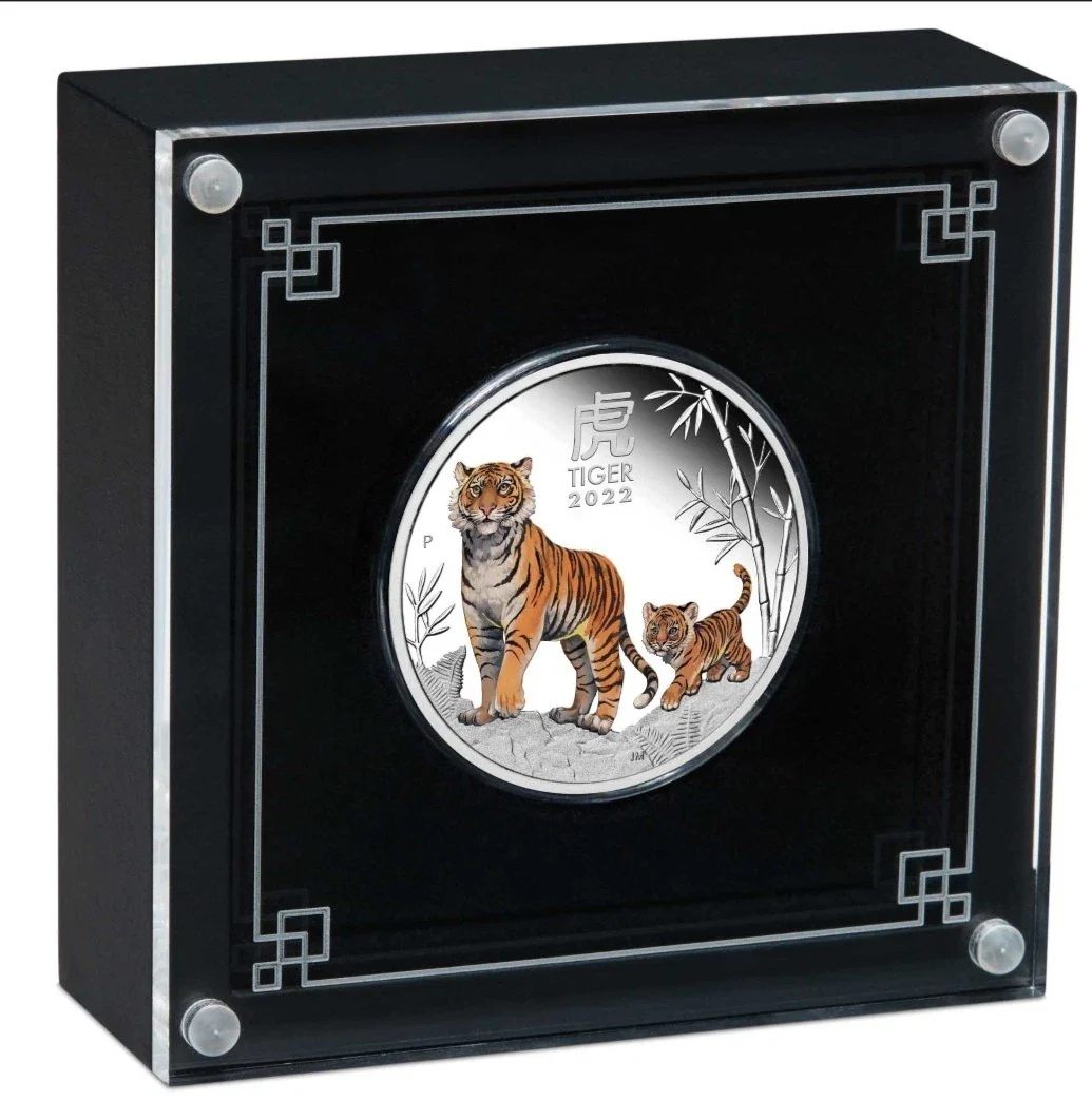 2022 Year of the Tiger 1oz Coloured Silver Proof Coin - Image 2