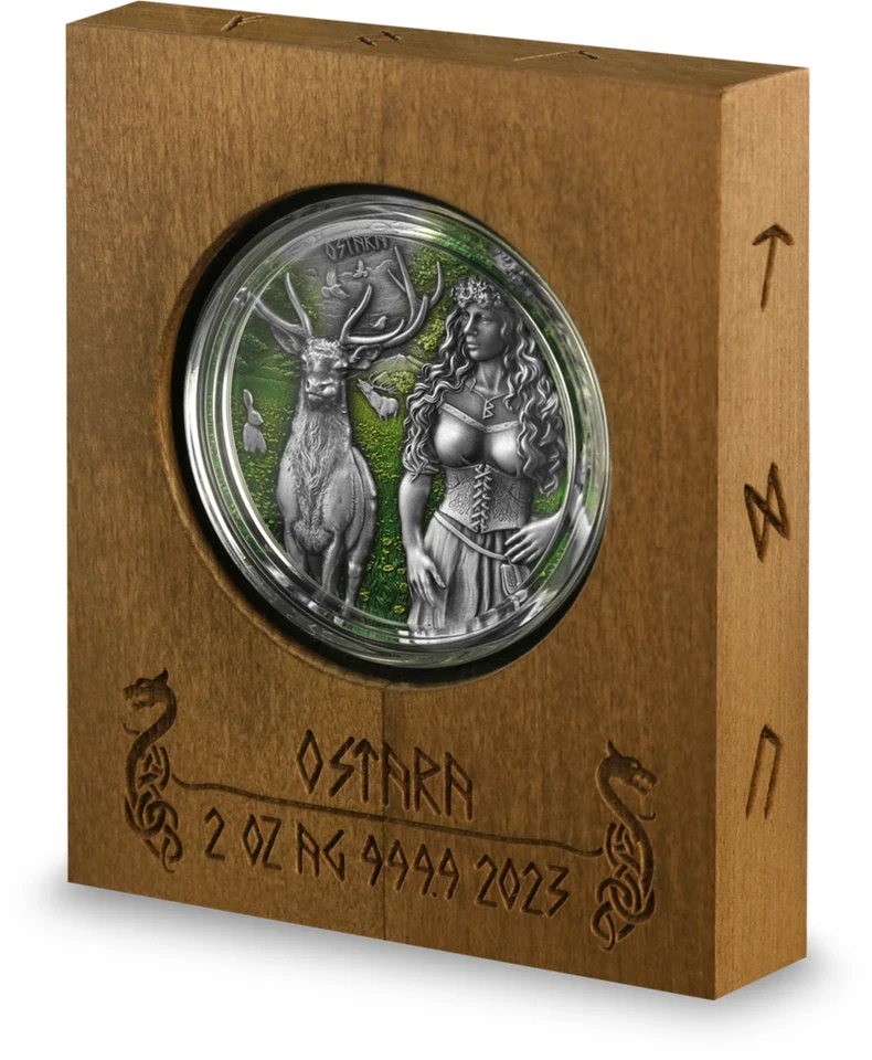 2023 10 Mark Valkyries Ostara Ultra High Relief Germania Mint 2oz Silver Coin