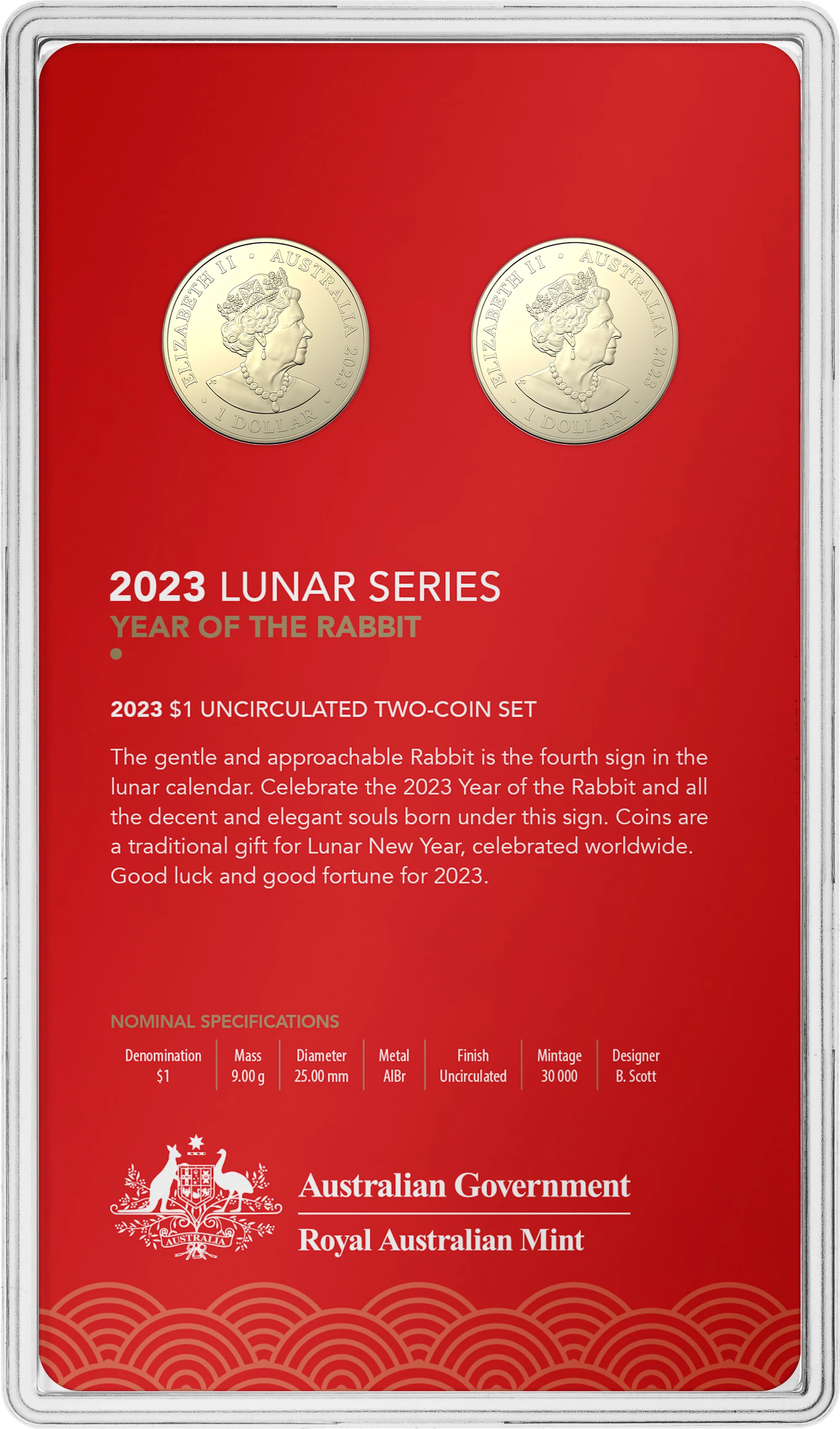 2023 Lunar Year of the Rabbit $1 Coin Pair - Image 4