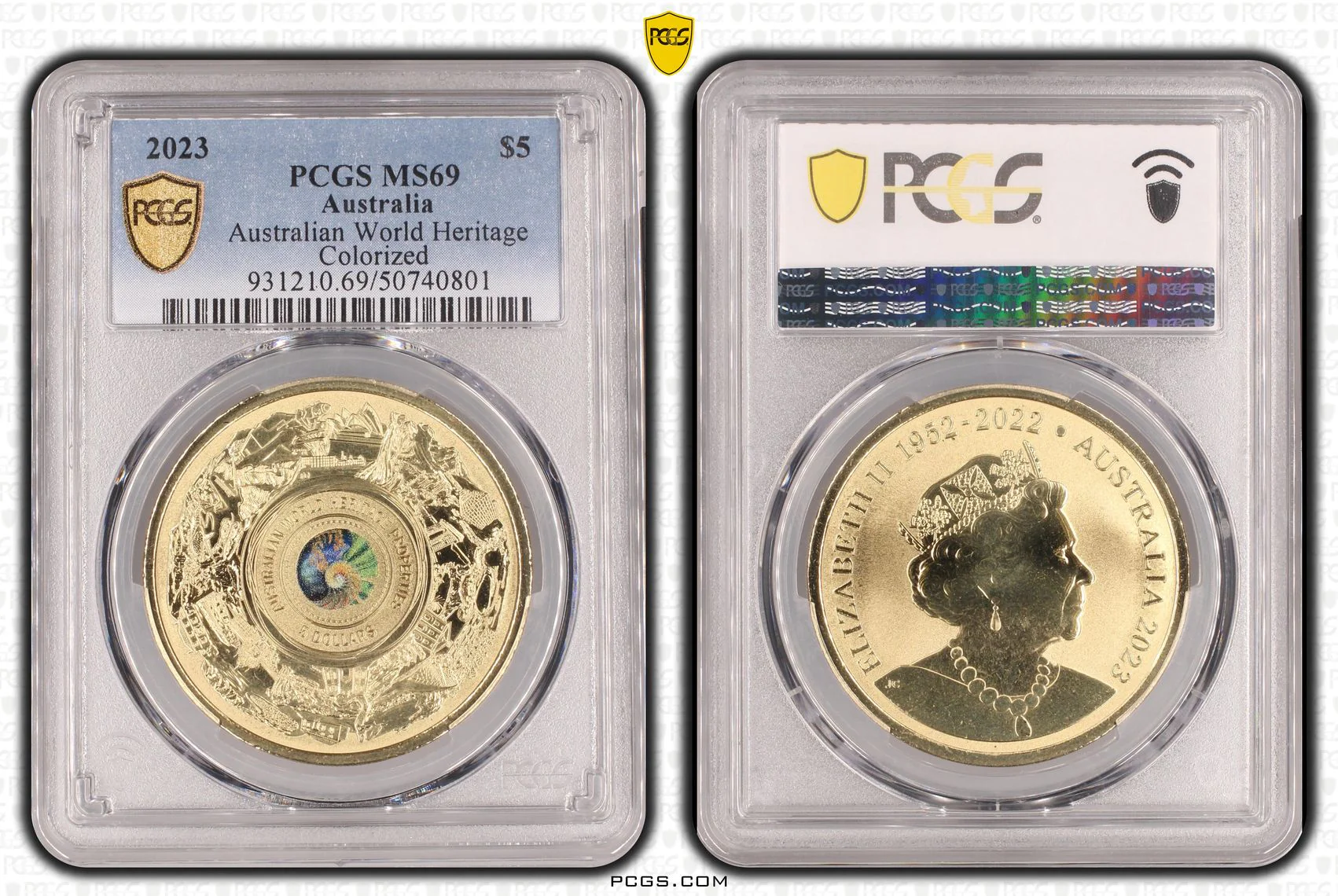 2023 $5 Australian World Heritage Coloured Coin MS69