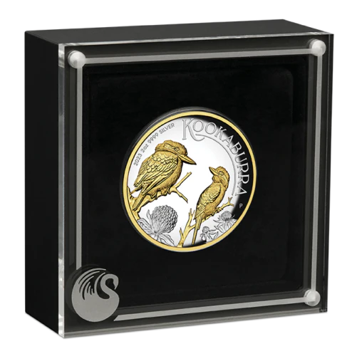 2023 Australian Kookaburra 2oz Silver Proof High Relief Gilded Coin - Image 3