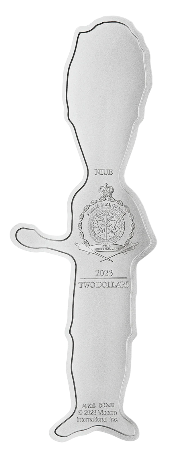 2023 Beavis and Butt-Head 30th Anniversary 1oz Butt-Head Shaped Silver Coin - Image 3