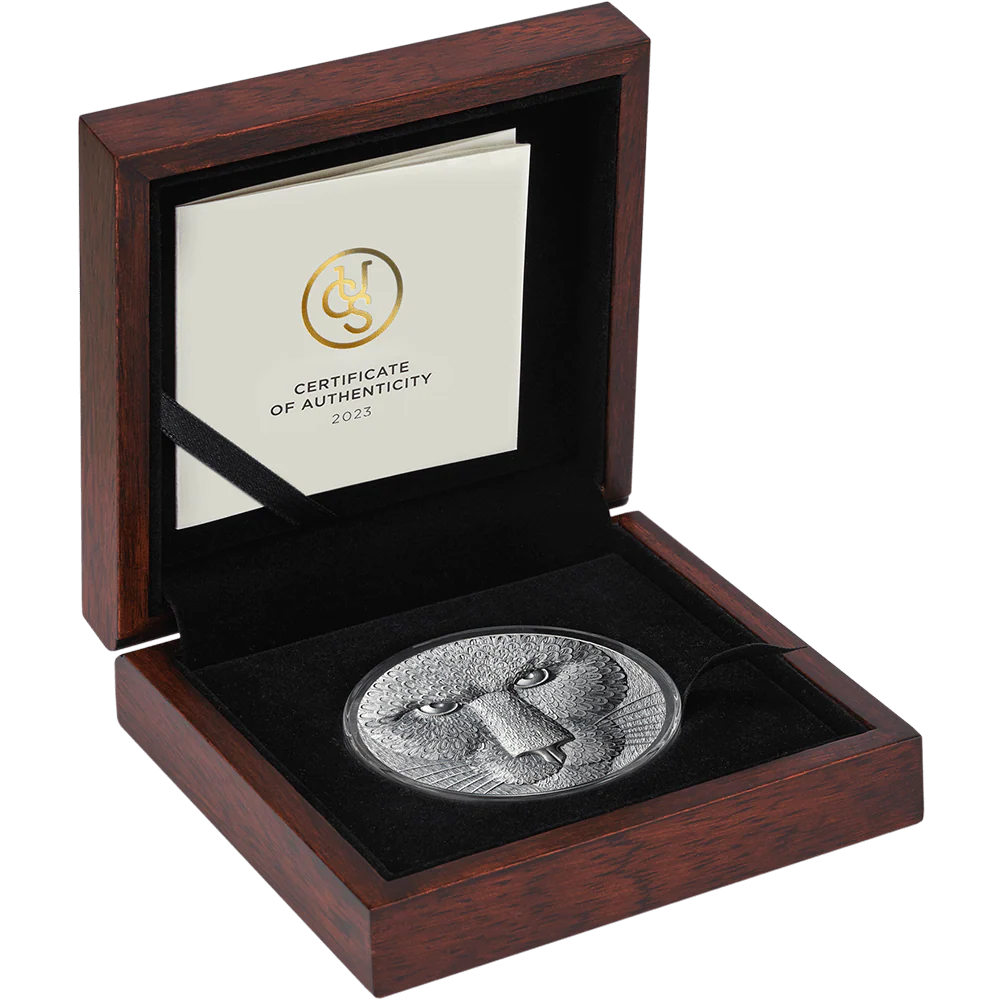2023 Binary Puma United Crypto States 2oz Antiqued Silver Coin - Image 3