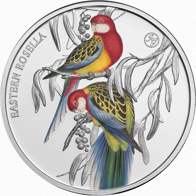 2023 Eastern Rosella John Gould $1 1oz Silver Coin