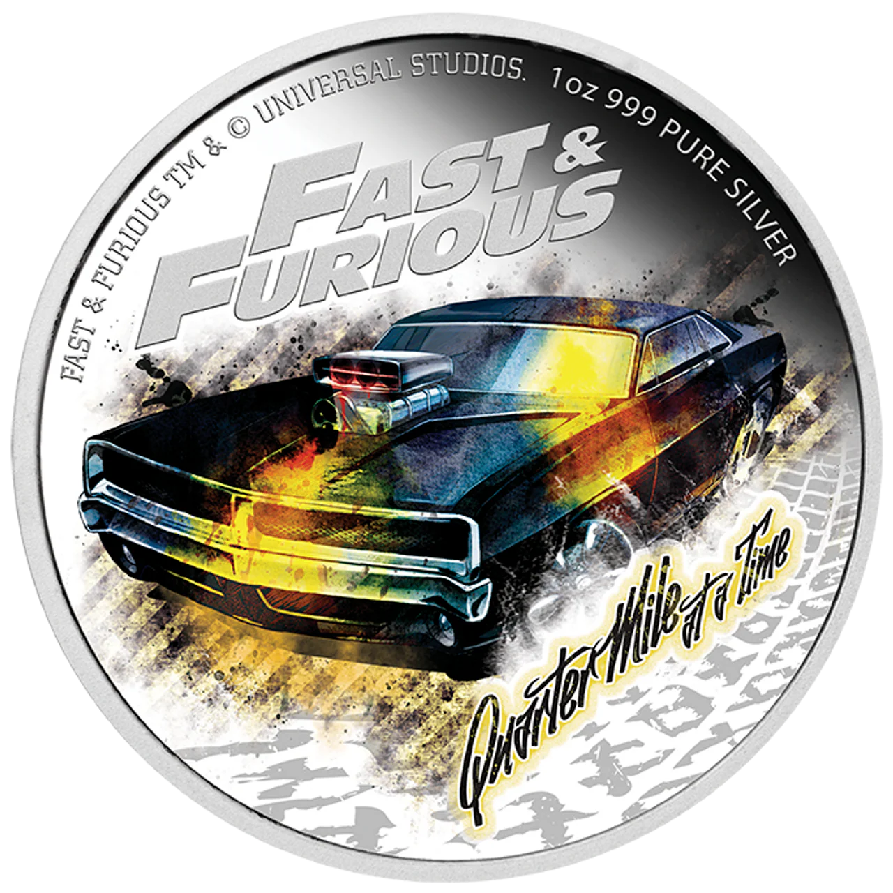 2023 Fast and Furious 1oz Silver Proof Coloured Coin – Quarter Mile at a Time - Image 3