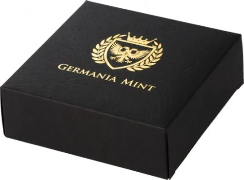 2023 Germania Mint Beech Leaf 2023 100 Mark 1oz Gold Proof Round in Wooden Box - Image 5