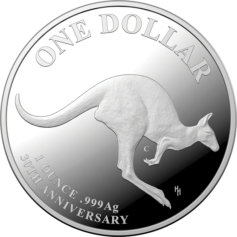 2023 Kangaroo Series 30th Anniversary – Mob of Thirty $1 1 oz ‘C’ Mintmark Fine Silver Proof Coin - Image 3