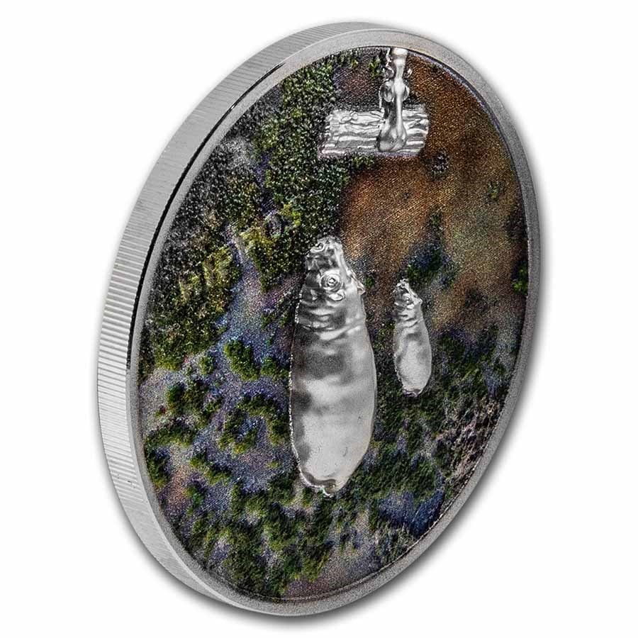 2023 Palau 1 oz Silver $5 Split Views: Hippo Ultra High Relief Coin - Image 3