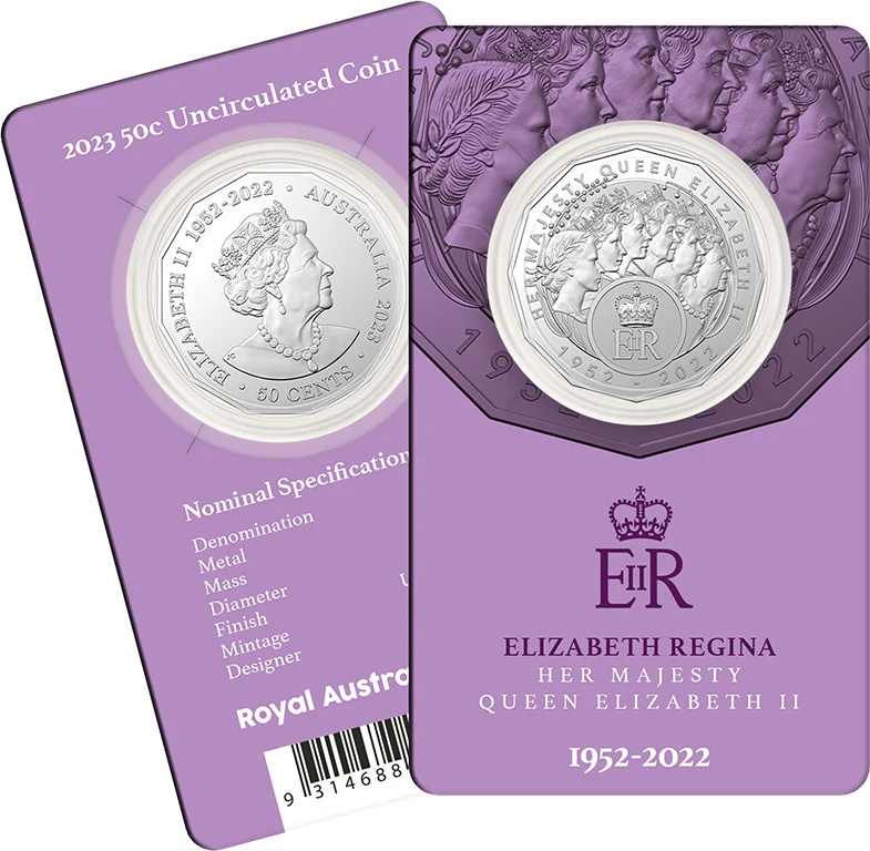 2023 Queen Elizabeth II Commemoration 50c Carded Coin