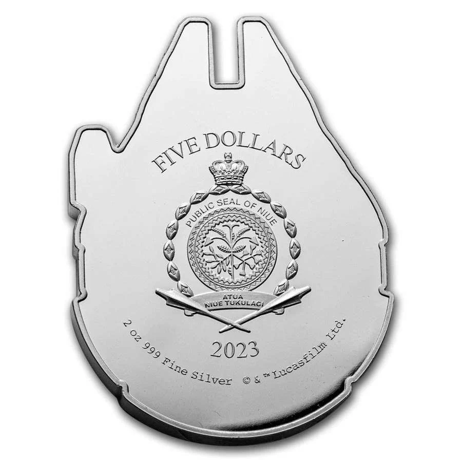 2023 Star Wars Millennium Falcon Shaped 2oz Silver Coin - Image 3