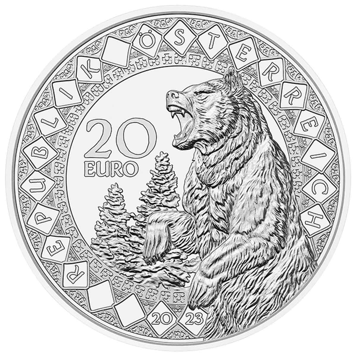 2023 The Healing Power of the Bear 20€ Silver Proof Coin - Image 2