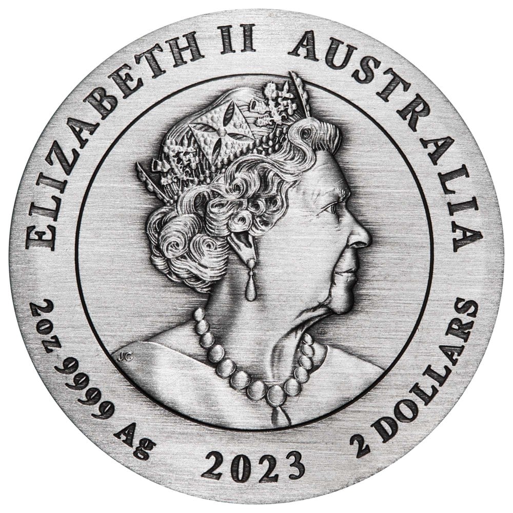 2023 Year of the Rabbit 2oz Silver Antiqued Coin - Image 2