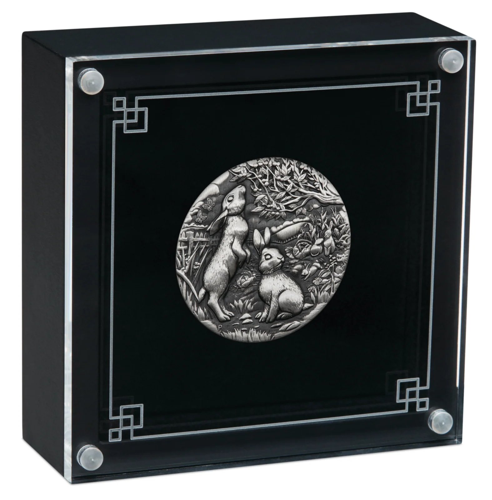 2023 Year of the Rabbit 2oz Silver Antiqued Coin - Image 3
