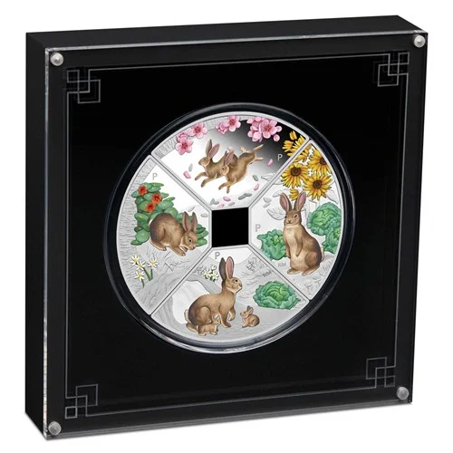 2023 Year of the Rabbit Quadrant Four Coin 1oz Silver Proof Coin - Image 4