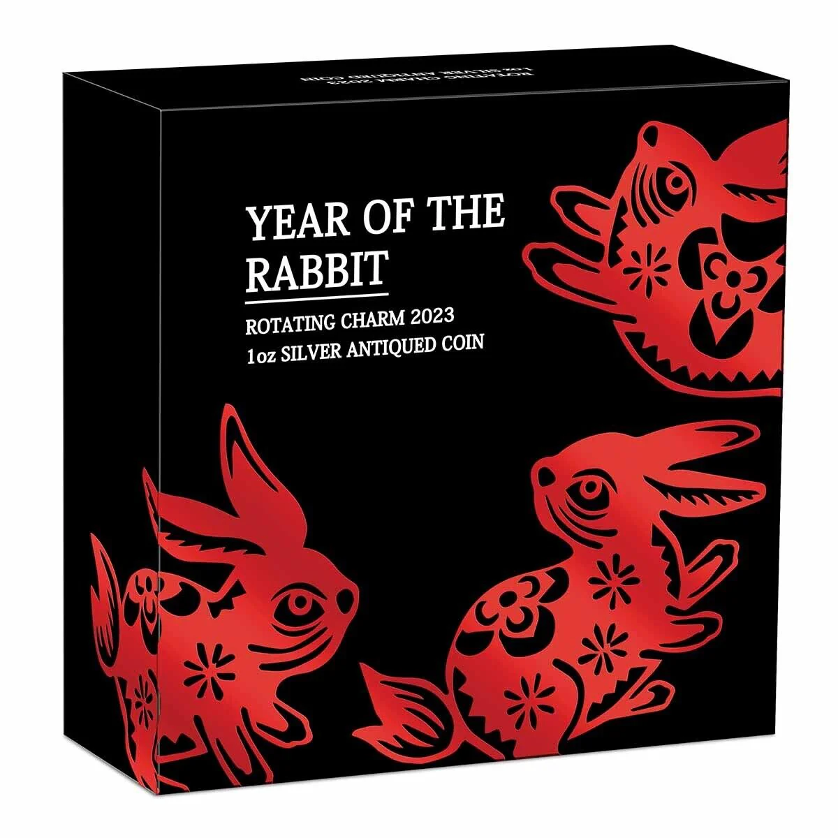 2023 Year of the Rabbit Rotating Charm 1oz Silver Antiqued Coin - Image 4