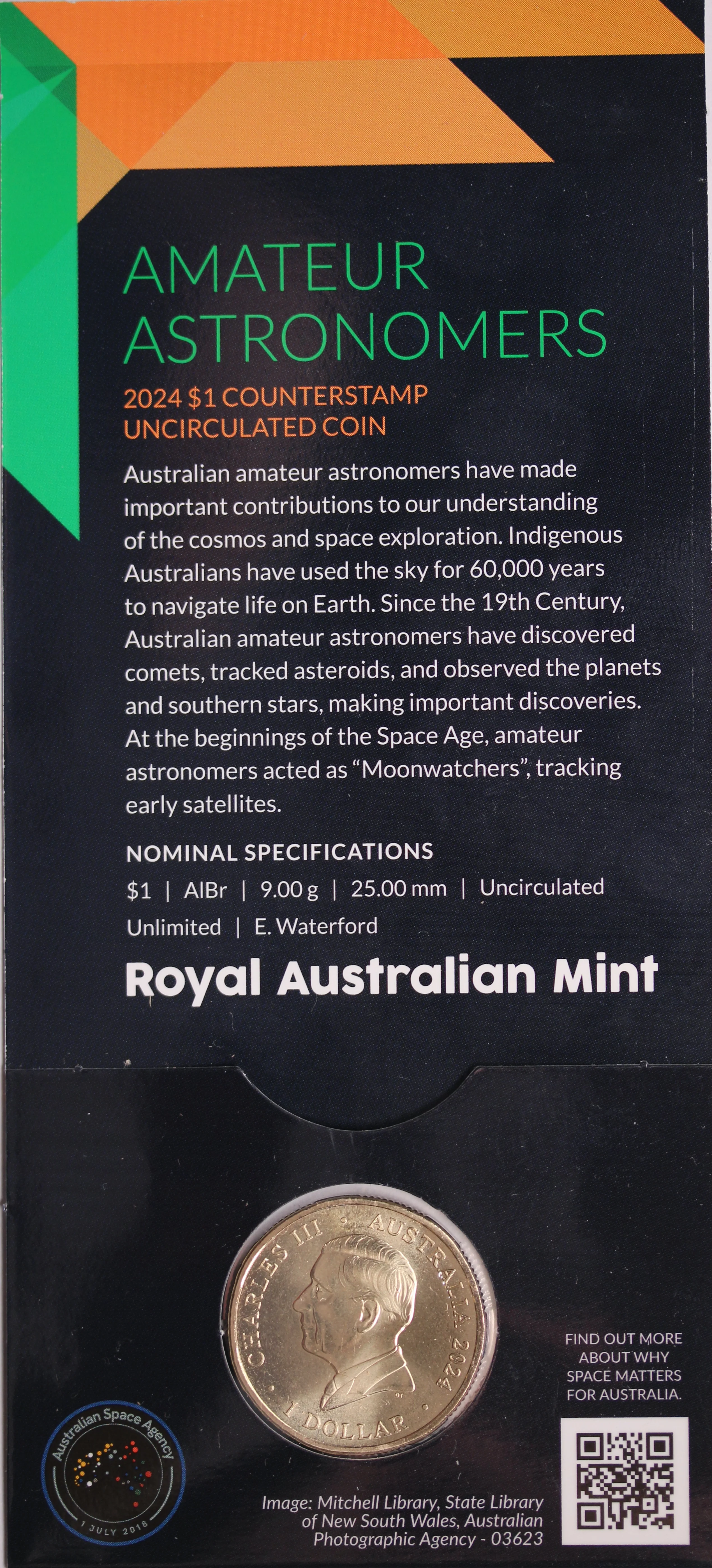 2024 $1 Out Of This World Amateur Astronomers UNC - 'M' Mintmark - Image 2