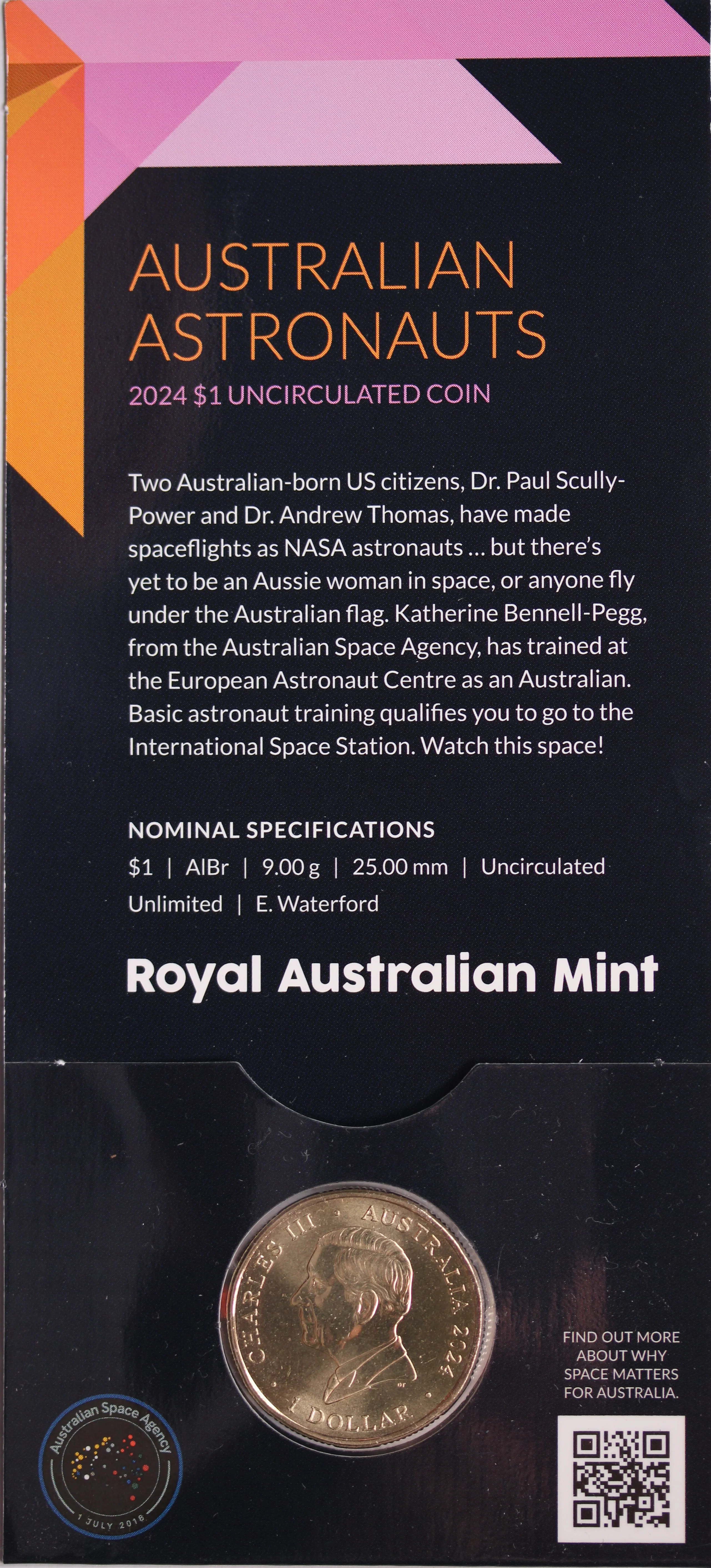 2024 $1 Out Of This World Australian Astronauts UNC - 'C' Mintmark - Image 2