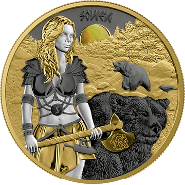 2024 5 Mark Valkyries: Solveig Valhalla Germania Mint 1oz Silver Coin - Image 2