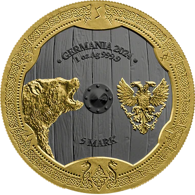 2024 5 Mark Valkyries: Solveig Valhalla Germania Mint 1oz Silver Coin - Image 3