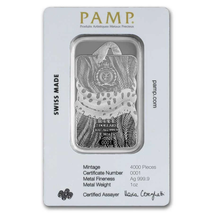 2024 1oz Silver PAMP Nature's Grip Green Anaconda $2 Bar - Image 2
