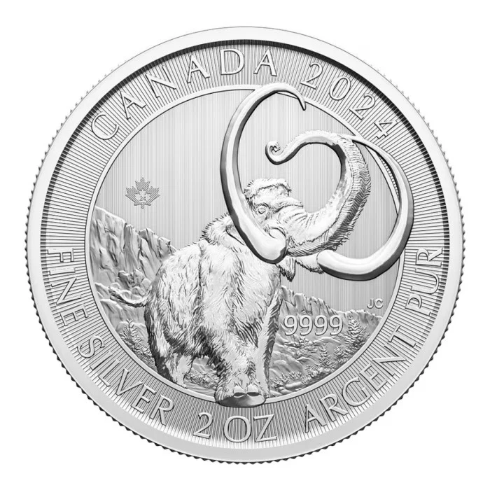 2024 2oz Canada Ice Age Woolly Mammoth Silver Coin