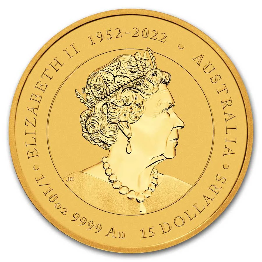 2024 Australia 1/10oz Gold Lunar Blue Dragon Colourised BU Coin - Image 2