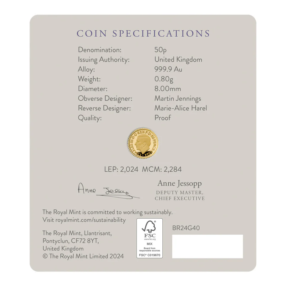 2024 Britannia UK 1/40oz Gold Proof Coin - Image 2