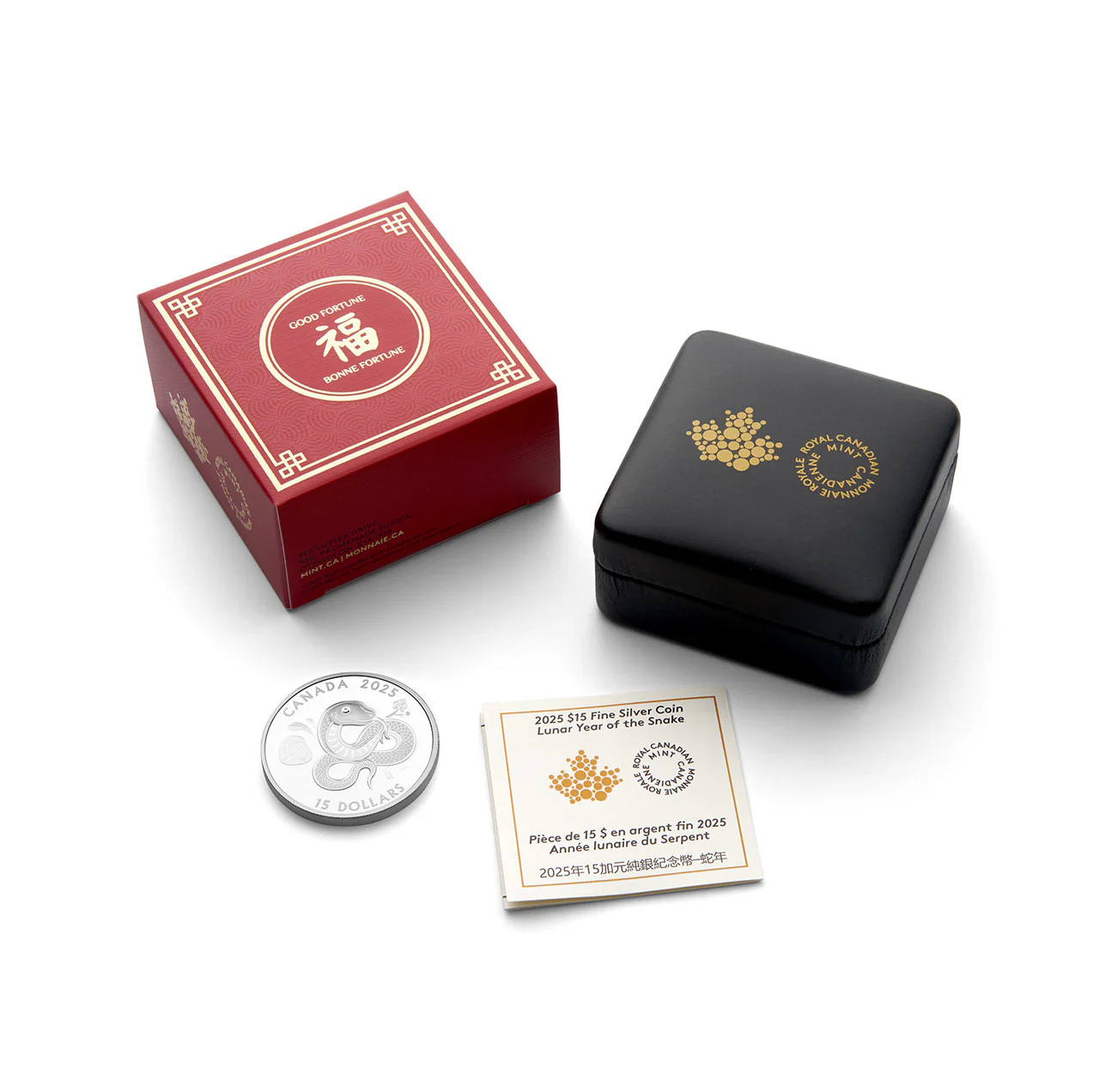 2024 Canada $15 Fine Silver Lunar Year of the Snake Coin - Image 3