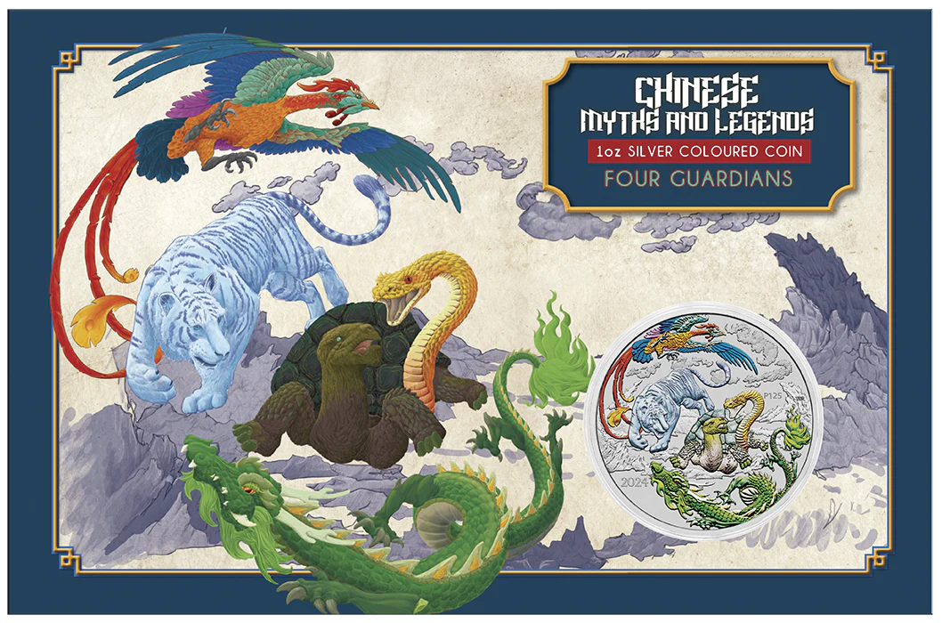 2024 Chinese Myth and Legends - Four Guardians “LAN” 1oz Silver Coin in Card